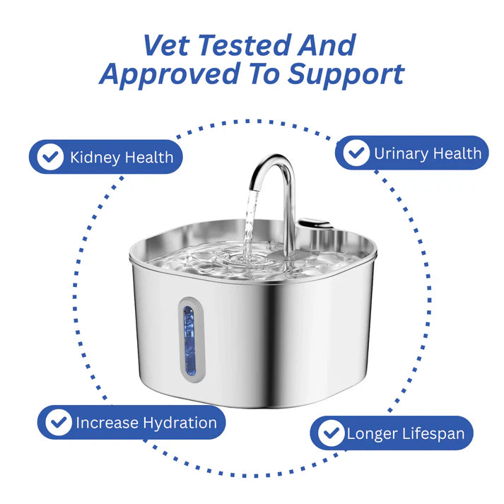 Purrify Stainless Steel Water Fountain