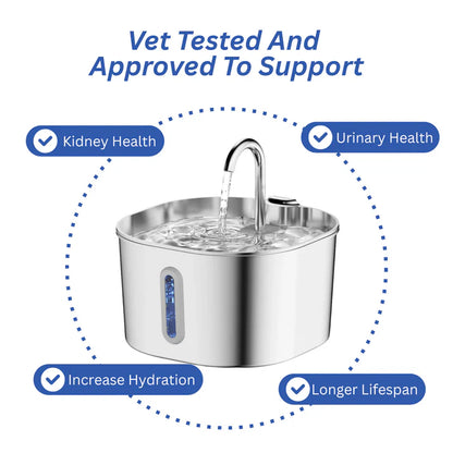 Purrify Stainless Steel Water Fountain